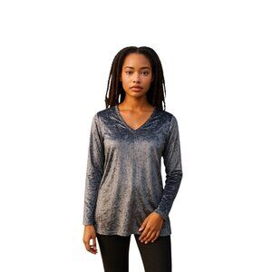 BCBG Max Azria Velvet Top Blue Size M Y2K